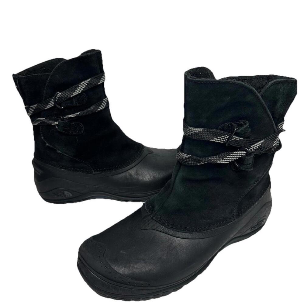 The North Face Womens 9.5 Shellista II Shorty Boots Pull On Black Suede Snow